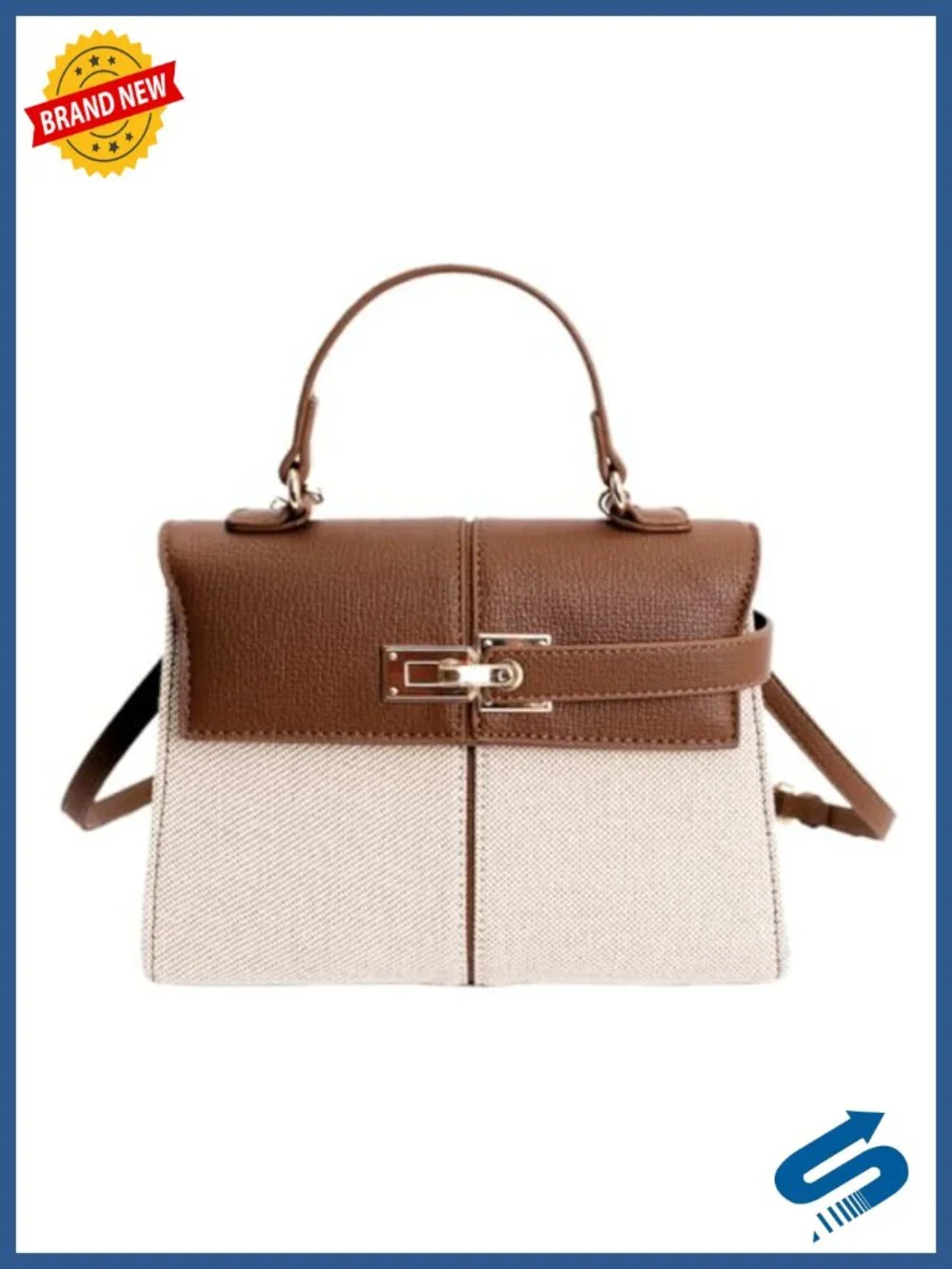 PU Leather Satchel Crossbody Bag with Top Handle